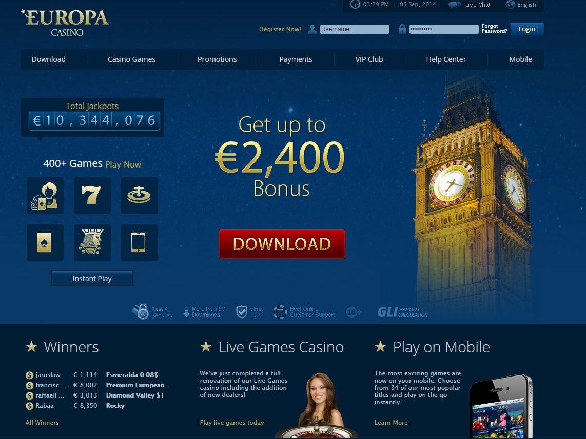 бонусы casino europa